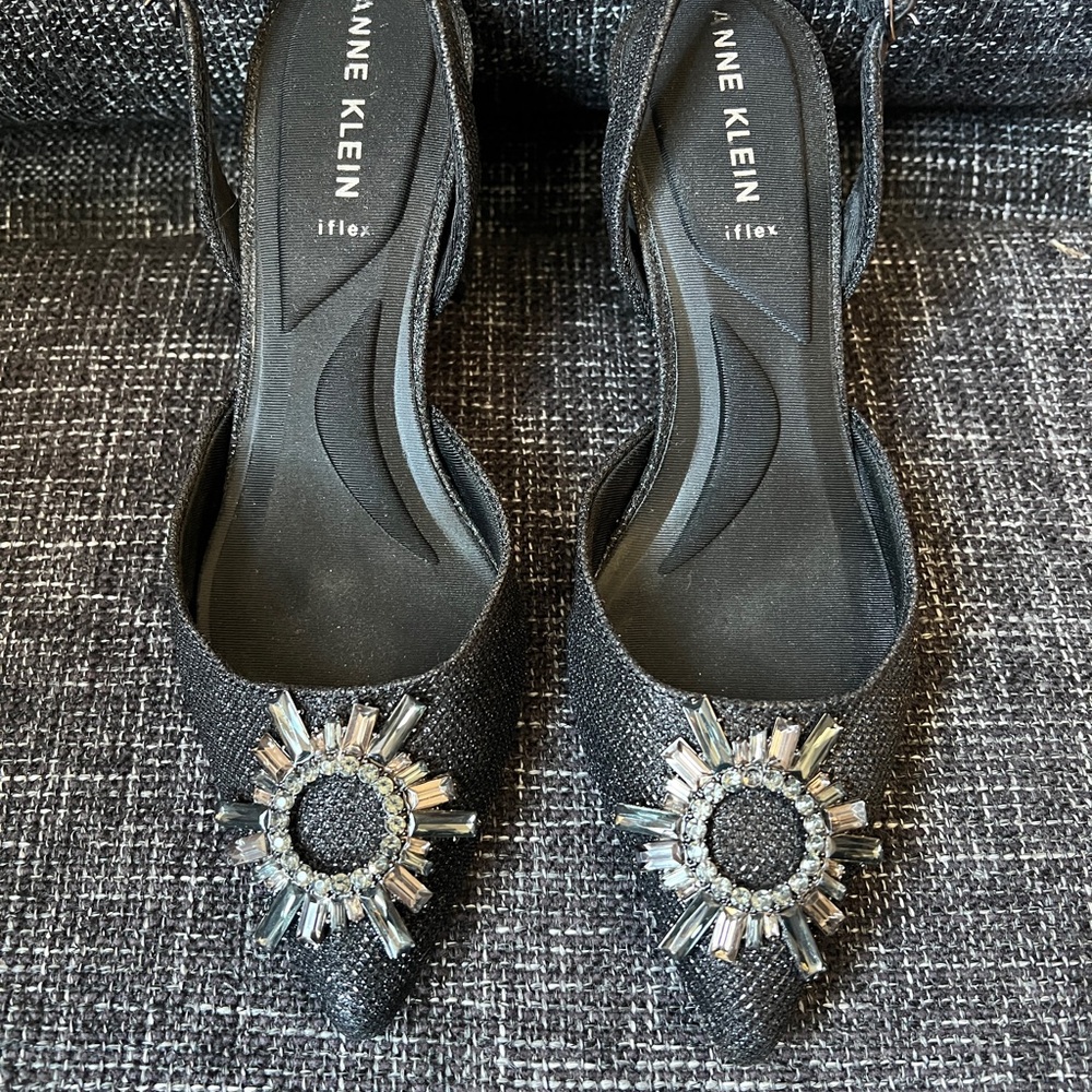 Anne Klein Black Block Heel Women's Shoes